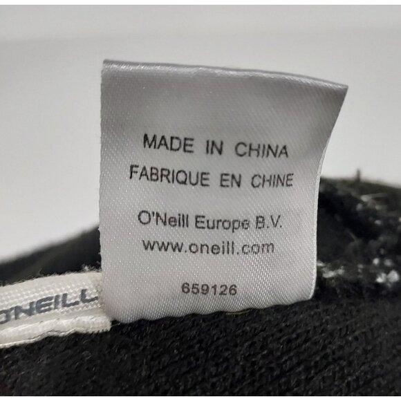 Hat O Neil Beanie Knit Ski Black Heavy Knitted W Logo Pom Pom - Picture 3 of 8